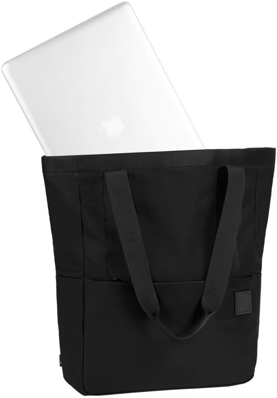 Incase Compass Tote with Flight Nylon - 18L Main Storage Area with Organizational Pockets, Internal 16 inch Faux Fur MacBook and Laptop Compartment, Zippered Front Pocket for Accessories - Black