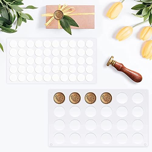 JIHUOO Wax Seal Stamp Mat Pads Wax Sealing Mat 6 Cavity Silicone Molds with Stickers for Craft Adhesive Waxing