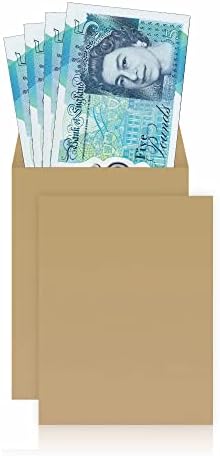 Dinner Money Envelopes Printed Self Seal Mini Paper Bags Wage Salary Tip Pay Packet Small Coin Holder Cash Envelope Gift Kraft Seed Storage Little for Packing Storing Tiny Items 70 x 104mm (70)