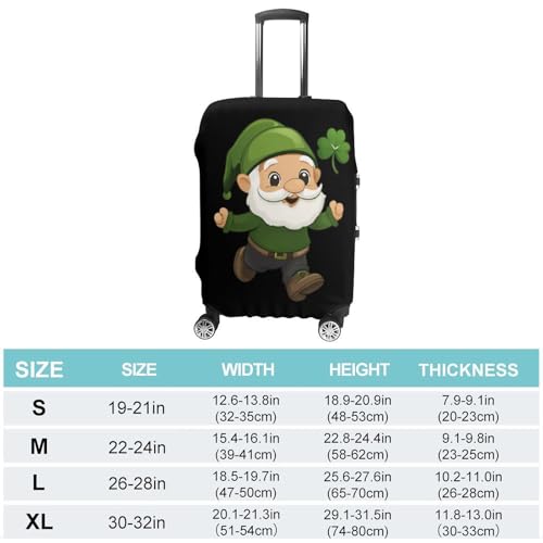 Gnome Patrick's Day Lucky Shamrock Travel Luggage Cover for Suitcase 19-32 Inches Elastic Washable Baggage Protector2