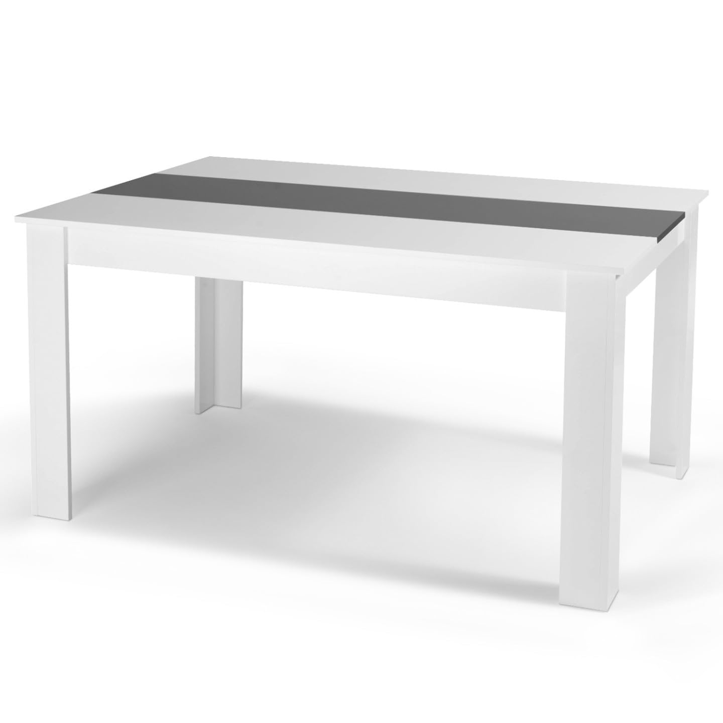 IDMarket - GEORGIA Tavolo da pranzo rettangolare per 6 persone bianco e grigio 140 x 80 cm