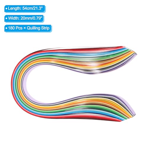 PATIKIL 180 Stück Quilling Streifen Papier 25/32(20mm) 54cm Origami Papier Quilling Streifen für Kunst DIY Handwerk 36 Farben