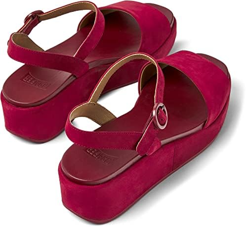 Camper Women's 2-Strap Sandal Wedge, Burgundy, 9 | Image 3