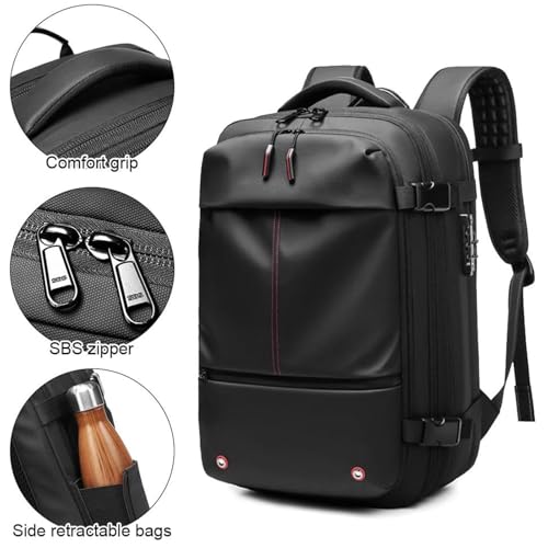 Vacpack Backpack, vacuum backpack, 60L Vacuum Compress Pack Expandable Backpack, Waterproof And Anti-Theft Travel(Black,With vacuum pump) 5