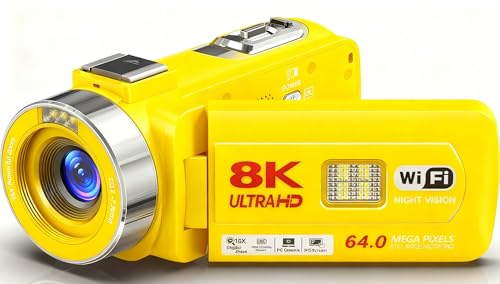 Yollner 8K Video Camera Camcorder, 64MP IR Night Vision...