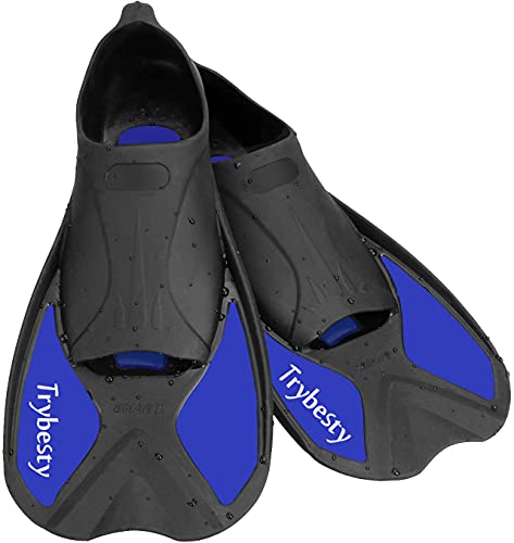 Trybesty Swim Fins,Short Snorkel Fins Travel Size Flippers for Snorkeling Diving Swimming Adult Men Women