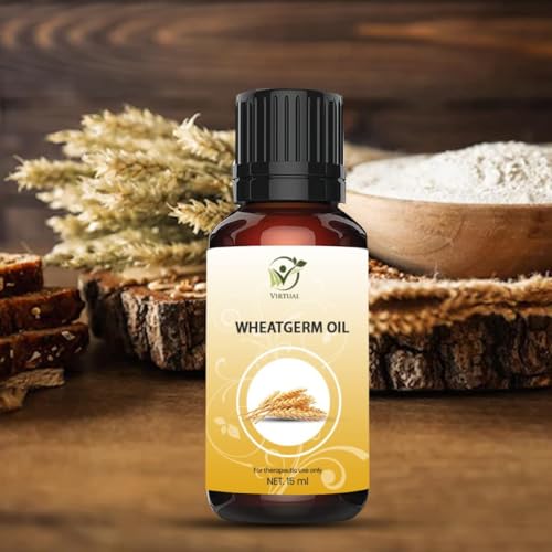 Image of VIRTUAL Wheat Germ Essential Oil For Hair Growth Skin Care, Cold Pressed Natural Oil Pure | Anti-Hairfall | Promotes Hair growth, Softness & Shine, (15ml)