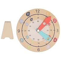 Teaching Clock, 3 Layers Interesting Educational Composite Wood 15x15cm Cute Kid Teaching Clock for School Classrooms Homes
