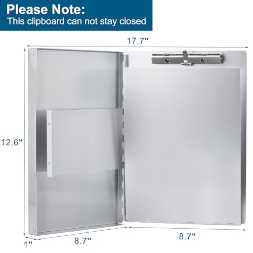 ZCZN Aluminum Clipboard with Storage and Clip Recycled, Clipboard Folder, Sturdy Letter Size Recycle Metal Form Holder for Business Office Medical Professionals, Letter Size (Silve image 4