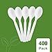 Elegant Disposables 100% Compostable PLA Spoons Bulk Pack 400 Pcs Biodegradable Disposable Plastic Cutlery Utensils 7