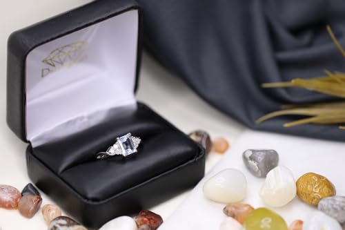 Dazzlingrock Collection 8x6mm Emerald Cut Aquamarine & Round White Diamond Twisted Engagement Ring for Women in 10K Solid Gold3