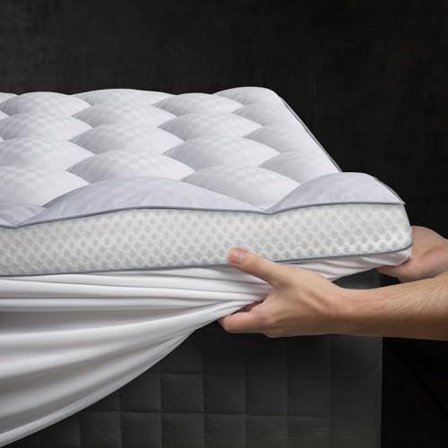 Image of 3 Inch Ultra-Fluffy Memory Foam Mattress Topper King for Back Pain, Extra Soft Pillow Top King Mattress Topper with 4X Support, Mattress Pad with Breathable Air Mesh Sides, 6-21'' Deep Pocket