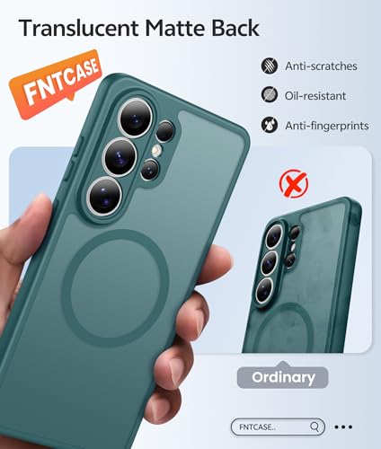 Image of FNTCASE for Samsung Galaxy S26-Ultra Case: [Fit for Magsafe] [Full Camera Protection] Translucent Matte Cases with [Screen Protector] Military Grade Shockproof Protective Phone Cover - Sagebrush Green