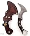 Ottoza Damascus Karambit Knife DOUBLE EDGED and Ram Horn Handle- Claw Knife - Survival Knife - Tactical Knife - Outdoor Knife - Damascus Steel Knife - Damascus Hunting Knife with Leather Sheath No:266