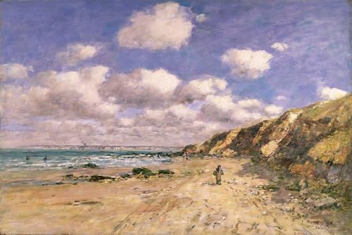 Tableaux Une plage près de Trouville Eugène Boudin impression toile 60x90cm