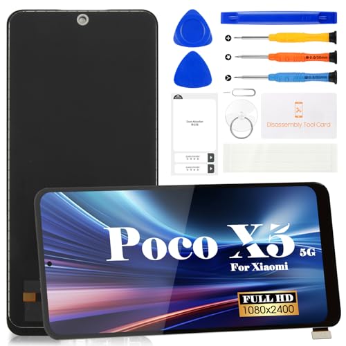 TFT for Xiaomi Poco X5 5G LCD Display for Redmi Note 12 Screen Replacement for 22111317PG Touch Digitizer Assembly Repair Kits (Black,Without Frame) by SRJTEK - Used condition - US$11.14