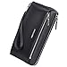Herren Lange Geldbörsen Handgelenktasche Großes Fassungsvermögen Herren Clutch Tasche Leder Geldbörse Herren Brieftasche Handytasche Geldbörse Kartenhalter Herrenhandtasche mit Handschlaufe (schwarz)