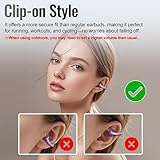 Wireless Earbuds Clip On Earbuds - Lightweight On-Ear Earbuds with Ear Hoops, Portable Noise Cancelling Headphones for Music Phone Calls, Exercise, Travel | Spor Headset - Image 8