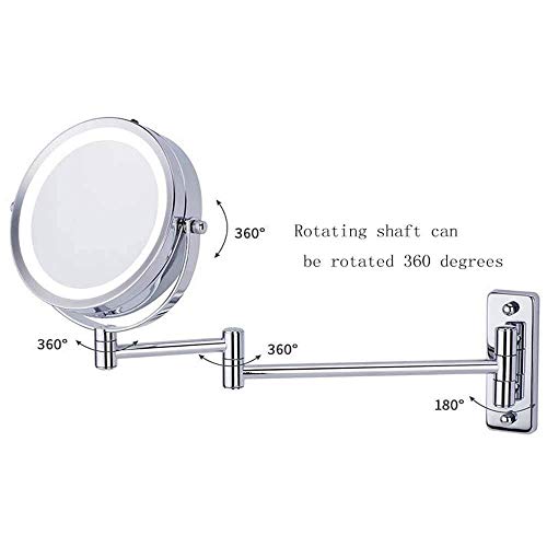 Miroir rond grossissant de maquillage et rasage double face pour salle de bain