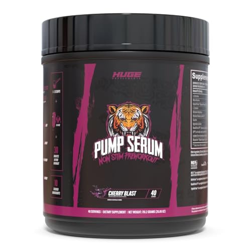 Image of Pump Serum Non Stim Pre-Workout - Fully Loaded Stimulant Free Pre Workout for Extreme Pumps, Vascularity & Muscle Fullness, with L-Citrulline, HydroPrime & Nitrates, Cherry Blast, 40 Servings