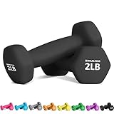 Balelinko Home Gym Equipment Workouts Strength Training Weight Loss Pilates Weights Yoga Sets Free Weights for Women, Men, Seniors and Youth, 2LB Black, Pair