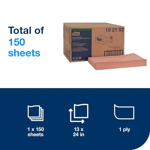 Tork Odor Resistant Foodservice Cleaning Towel Red Self Dispensing, 1 x 150 Cloths, 192193 - image 2