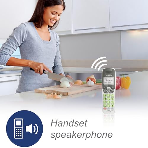VTech Cordless Phone with DECT 6.0, Full-Duplex Speakerphone, Lighted Display, Backlit Keypad, Caller ID/Call Waiting, Volume Control, Hearing Aid Compatible, Wall Mount | VG131 (White) - Image 6