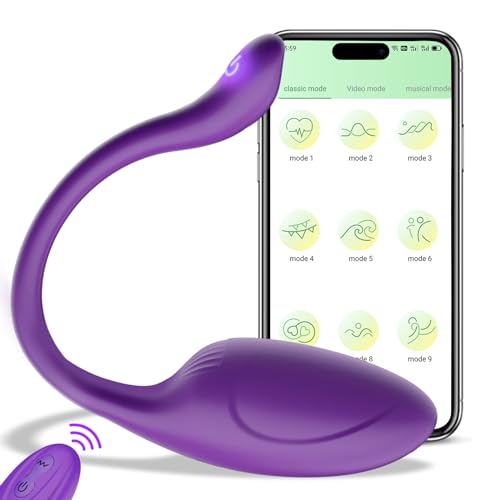 APP Remote Control Couple Vibrator, Pink Fun Long Distance Wearable Panty G-spot Vibrator, Rechargerable Adult Sex Toys More Than 10 Vibrations for Women and Couple, Female Sex Toy for Women（Purple）