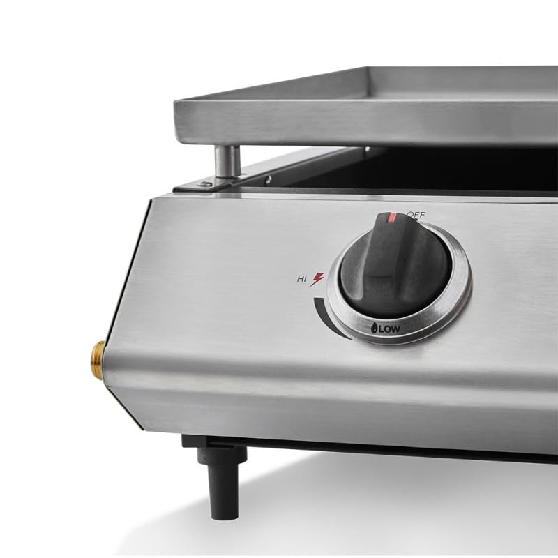 COOKING BOX - Piastra a gas Cadix 3 fuochi - Superficie di cottura 62 x 37,5 cm - Piastra in acciaio inox - 3 bruciatori - Cassetto per grasso - Fino a 8 persone - 9,45 kW