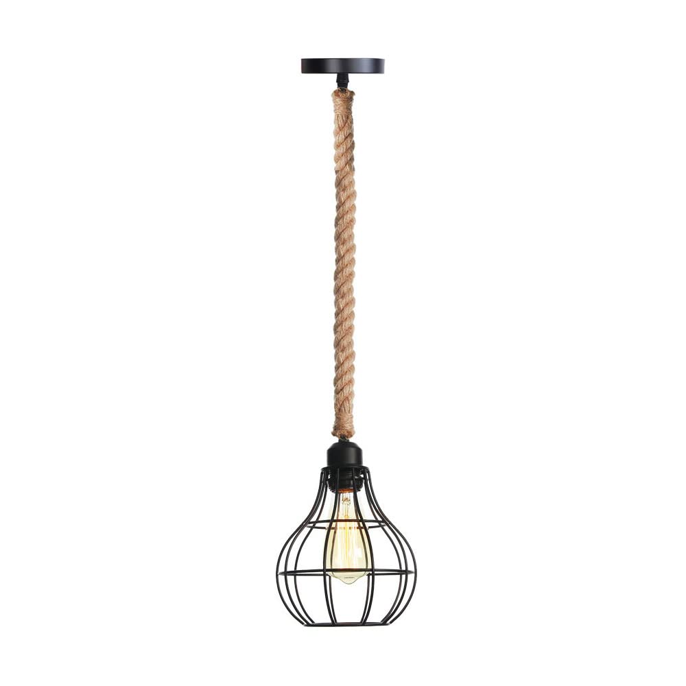 Lámpara colgante E27 industrial de cuerda para mesa de comedor