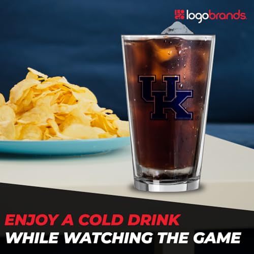 Image of Logo Brands NCAA 16 oz Pint Glass - Durable Glass With Bold Team Color- Chip-Resistant Rim Drinkware For Fans, Tailgates, Home Bars & Everyday Use