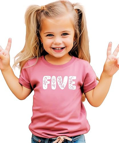 Image of Floral Numbers Ages 1-7 Birthday Girl Shirt for Baby & Toddler Youth Girls