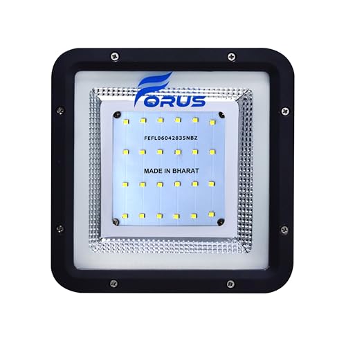 Image of Forus 20W LED Flood Light, White, 4-Year Warranty, IP67 Waterproof Outdoor Lighting, High Mast Halogen Focus Light for Factory, Garage, Parking, Garden, Shop, Warehouse, Tent, Warehouse, 1PC
