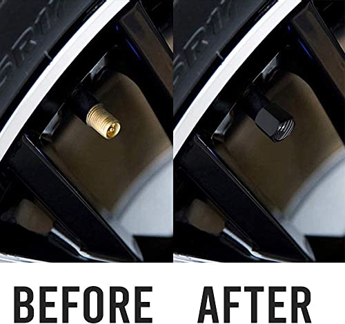 Tactilian Tire Valve Stem Caps (4 Pack) | Auto Red Orange Yellow Yota Aluminum With Rubber Ring Tire Wheel Rim Dust Cover Fits Cars, Trucks, Bikes, Motorcycles, Bicycles #TOP1