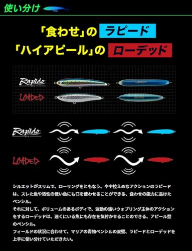 マリア ヤマシタ(YAMASHITA) ペンシルベイト ラピード F160 160mm 50g ブルピンイワシ B13H ルアー 4枚目