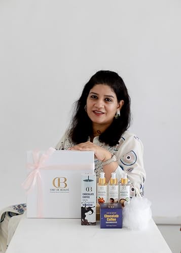 Image of CDB's Exfoliation, Glow, Festive, Diwali Gift Box | Moisturizing Coffee Body Scrub with Organic Avocado Oil & Body Wash Set with Loofah | Pure Wood Pressed Coconut Oil, Almond Oil, Sesame Oil