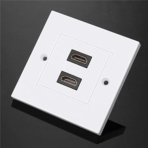 Image of Dual HDMI Multimedia Modular Wall Socket Face Plate Socket Plug Jack Cable or Adapter for Home /Office. (Dual HDMI)