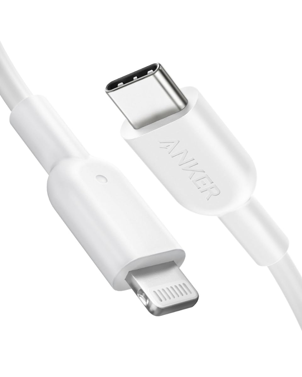 Anker PowerLine II USB-C & Lightning Cable, MFi Certified USB PD Fast Charging for iPhone 14 / 14 Plus / 14 Pro / 14 Pro Max / 13 / SE (3rd Generation) (1.8m White)ClimatePartner certified