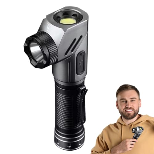 Luz de trabajo recargable | Antorcha de trabajo magnética | Luz de trabajo de esquina ajustable de 90 grados al aire libre linterna portátil para viajes de seguridad, camping, garaje, caza, dormitorio