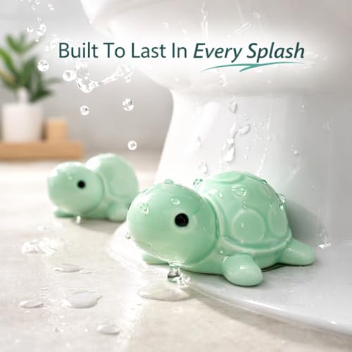 Tapa para perno de inodoro con figura de tortuga marina verde esmaltada 6