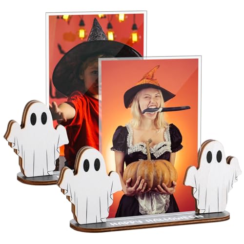 Barydat 2 Pcs 4 x 6 Inch Halloween Ghost Picture Frames Halloween...