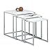 Produktbild Relaxdays Beistelltische 3er Set, Couchtisch, Holz, Metall, Satztische, modernes Design, HxBxT: ca. 42 x 40 x 40 cm, weiß