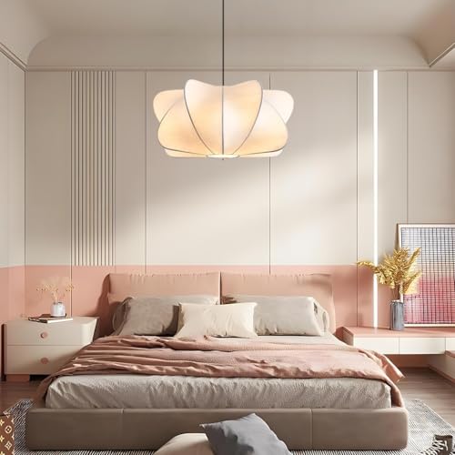Lámpara de seda blanca decorativa para comedor y dormitorio moderno 3