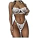 Blingko Reizwäsche Für Sex Damen Offener Schritt Erotik Unterwäsche und Slip Reizwäsche Set Sexy Lace Spitze BH und String Clubwear Dessous Set Cosplay NachtwäSche Damenunterwäsche Sexy