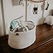 Parker Baby Rope Diaper Caddy Organizer - Nursery Storage Bin and Car Organizer for Diapers and Baby Wipes - Diaper Organizer for Baby Essentials, Baby Shower Gifts - White