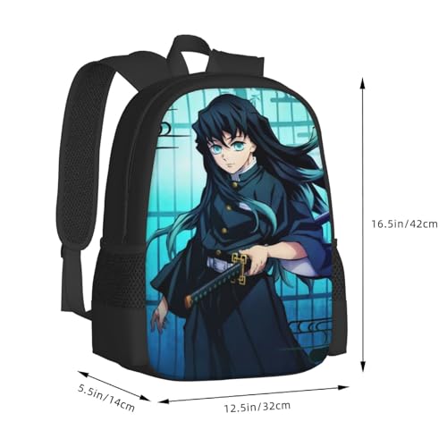 Muichiro Tokito Backpack,3d Print Laptop Backpack Lightweight Casual Daypack Bookbag 16.5 In, 17 Inch2