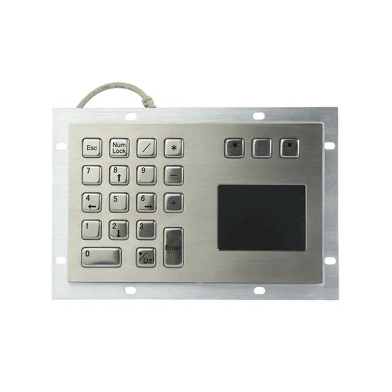 Tastierino numerico in metallo a 18 pulsanti in acciaio inossidabile con montaggio a pannello impermeabile IP65 trackpad integrato