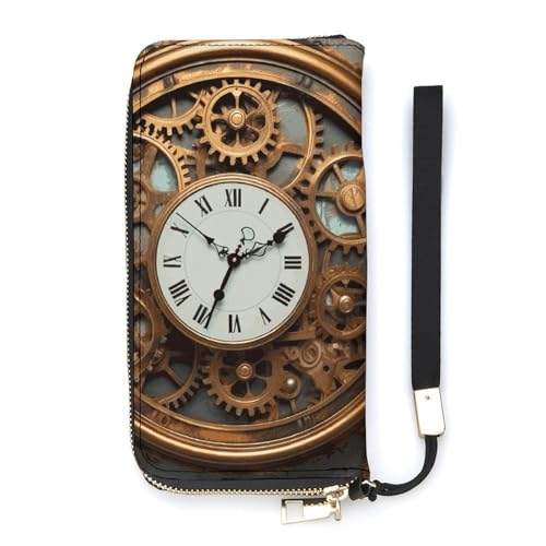 Portefeuille fin en cuir PU Rusty Steampunk, l'élégance minimaliste blanche