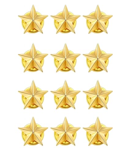 12pcs Badges with Pin, Police Star, Police Stars Badges Lapel Pin Mini Gold Stars Badges for Bags Backpacks Hat Clothes Award Labor Day Theme Party Badge Decor Pins 1 41Git62GdOL. SL500