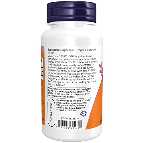 Now Supplements, Coq10 (Coenzyme Q10) 200 Mg, Cardiovascular Health*, 60 Veg Capsules #TOP2